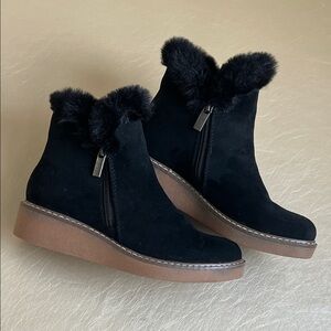 a new day Black Faux Fur Winter Boots
